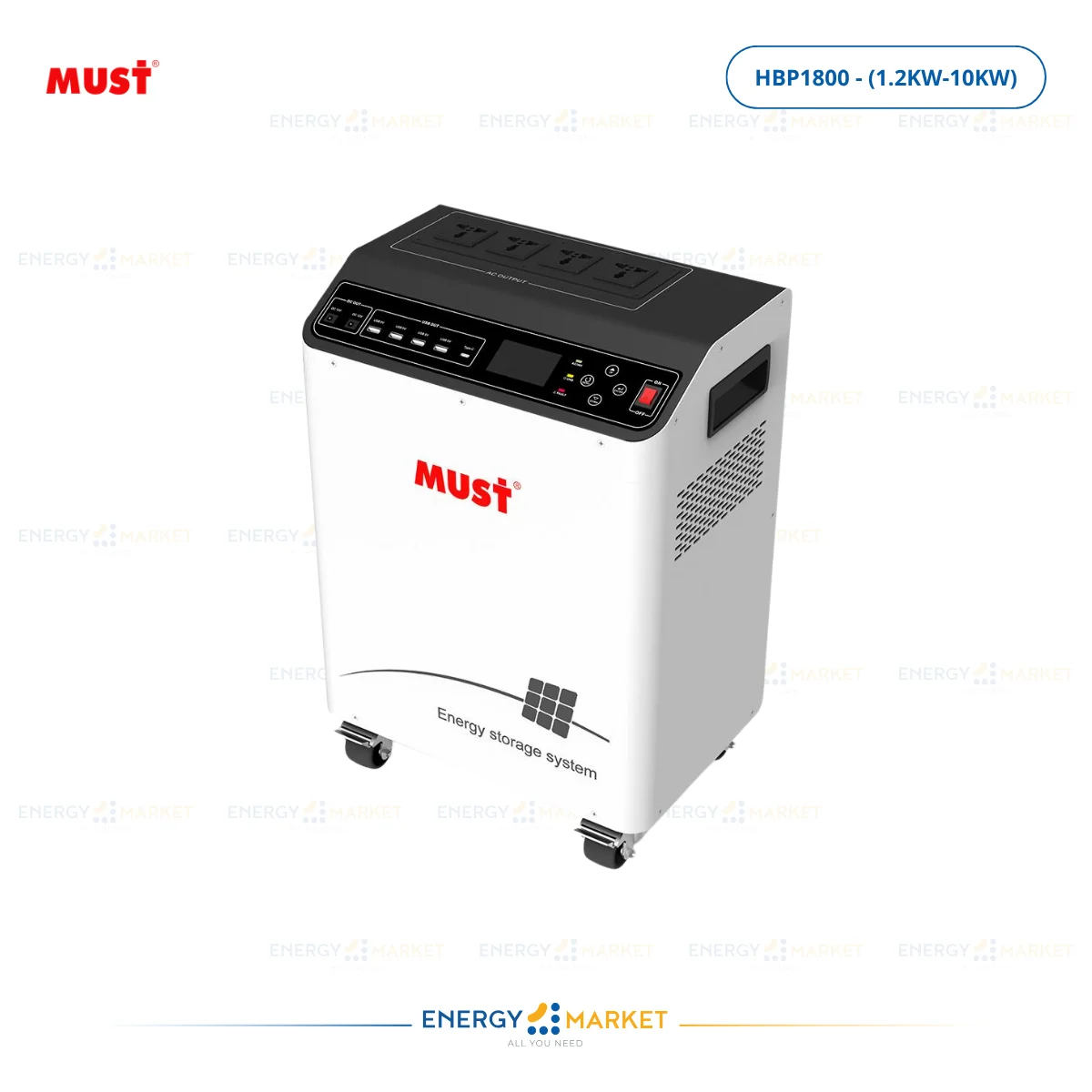 Batterie Solaire LiFePO4 3.07kWh – MUST HBP1800 (24V – 3000W) | Système Tout-en-un