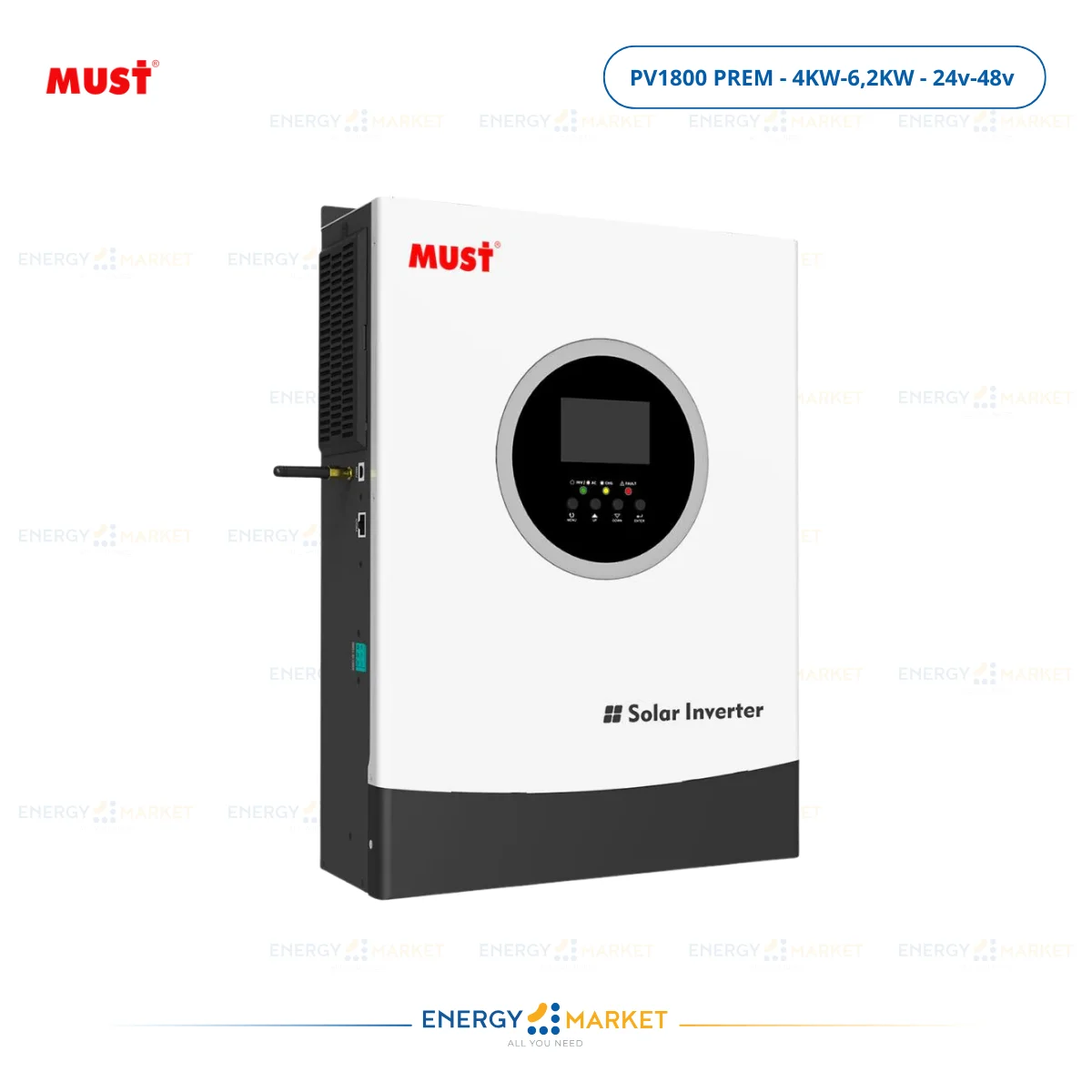 Onduleur Hybride MUST PV1800 PREM 4/ 5,5/ 6,2KW PV450v 220Vac | Wifi