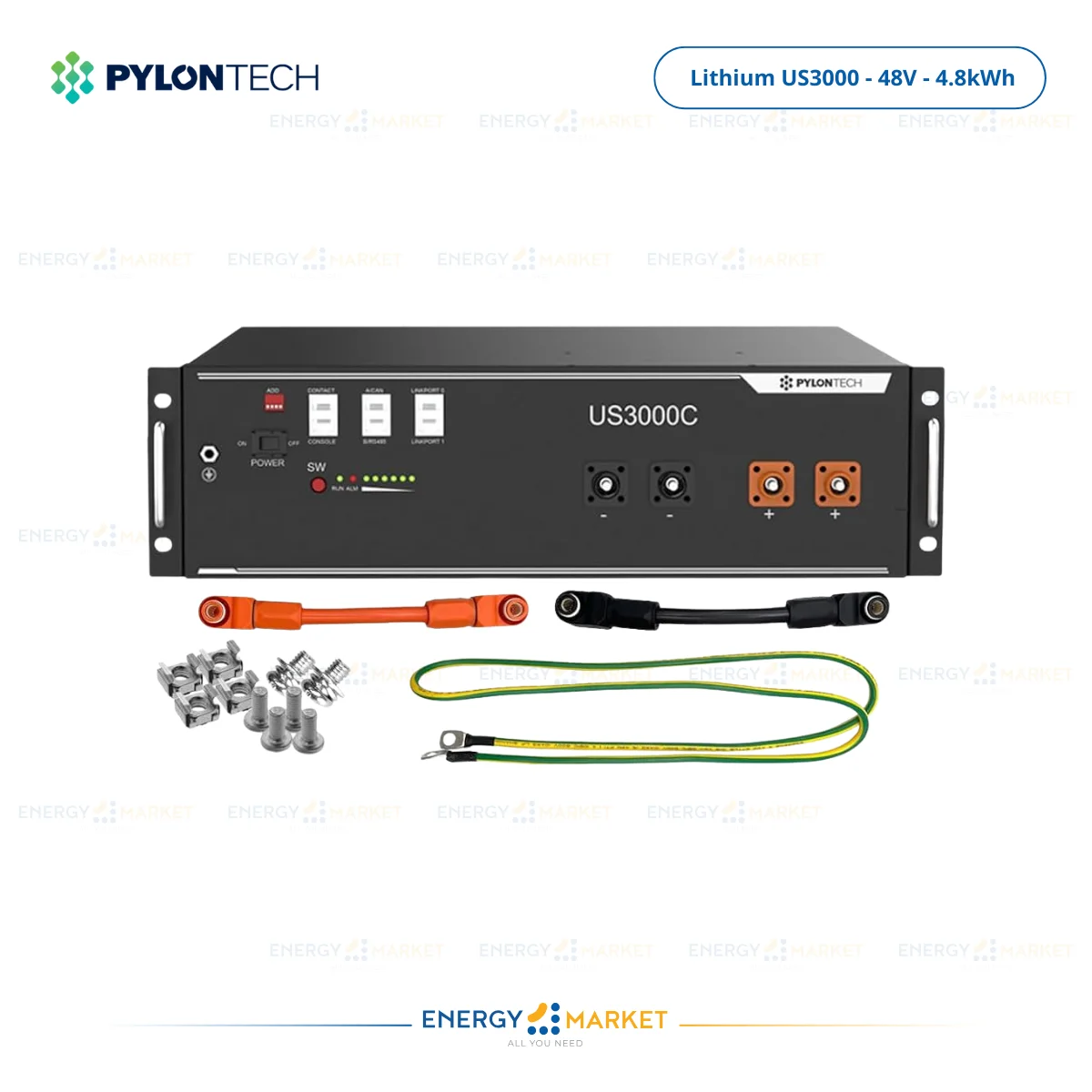 Batterie Lithium Fer Phosphate Pylontech US3000C – 48V / 3,6kWh