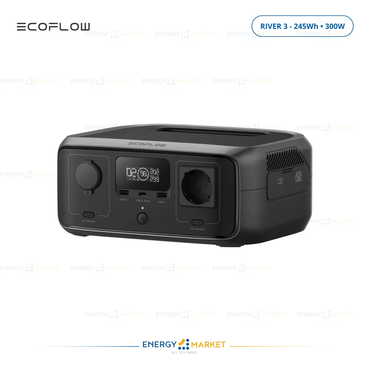 EcoFlow RIVER 3 – Station électrique portable 245Wh, 300W, ultra compacte et silencieuse