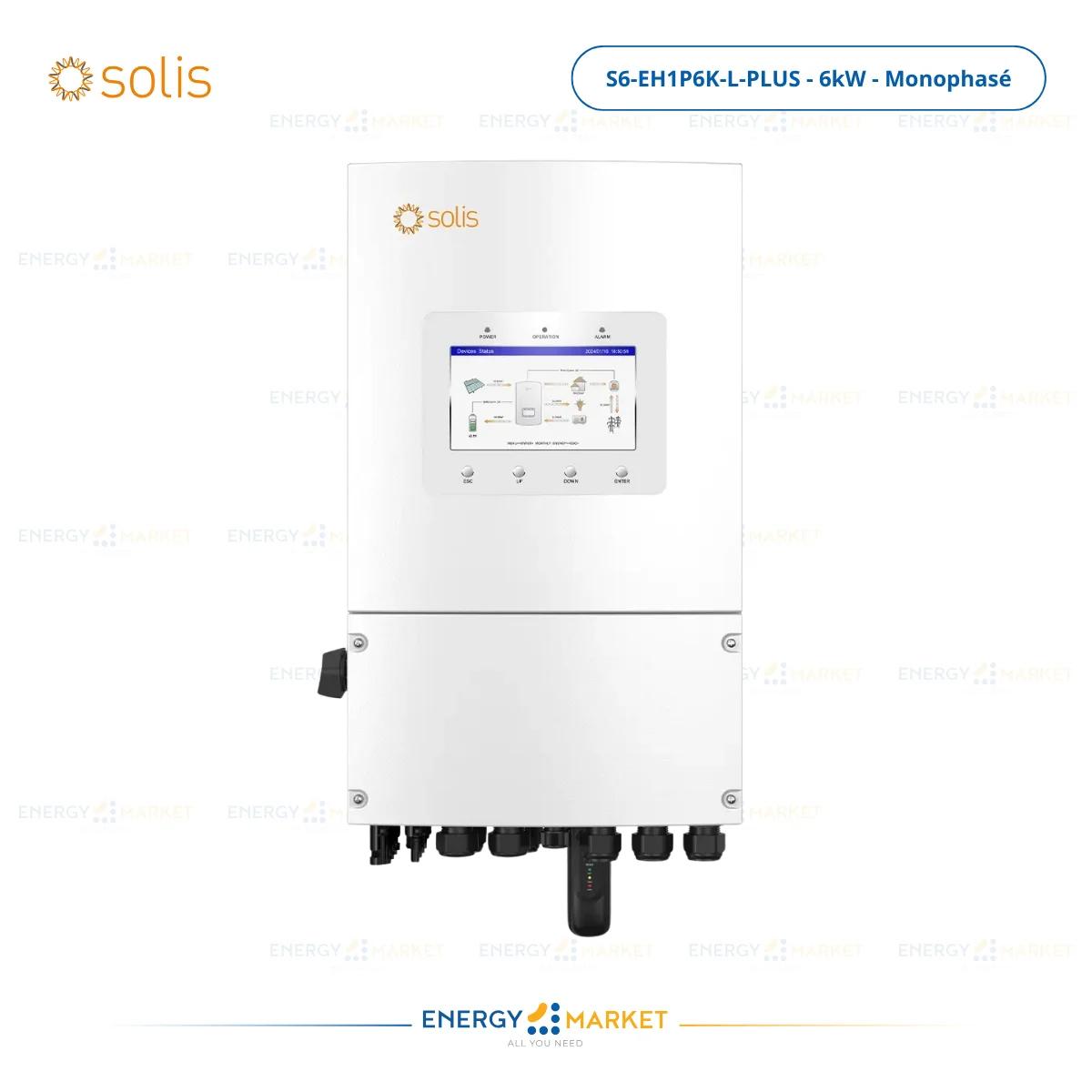 Onduleur Hybride Solis S6 Monophasé LV (3–8kW) – Batterie 48V L-PRO