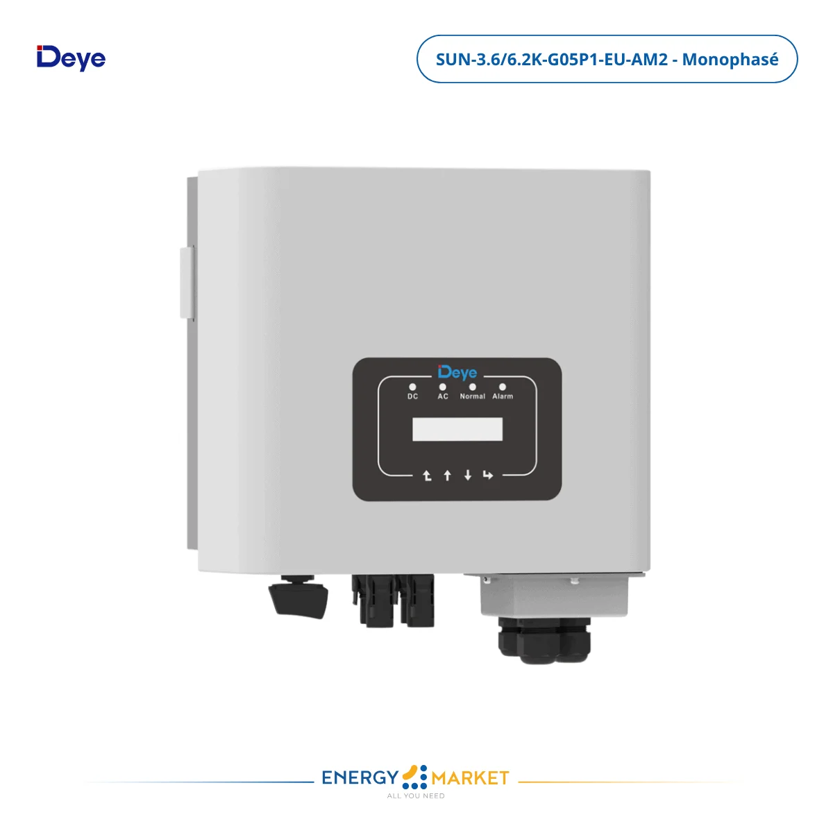 Onduleur Deye SUN-(3.6–6.2)K-G05P1-EU-AM2 – Onduleur String Monophasé Haute Performance 3.6kW à 6.2kW