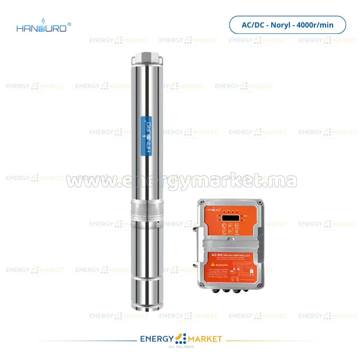 Pompe Solaire HANDURO AC/DC 4000 tr/min Noryl | Forage & Irrigation Maroc