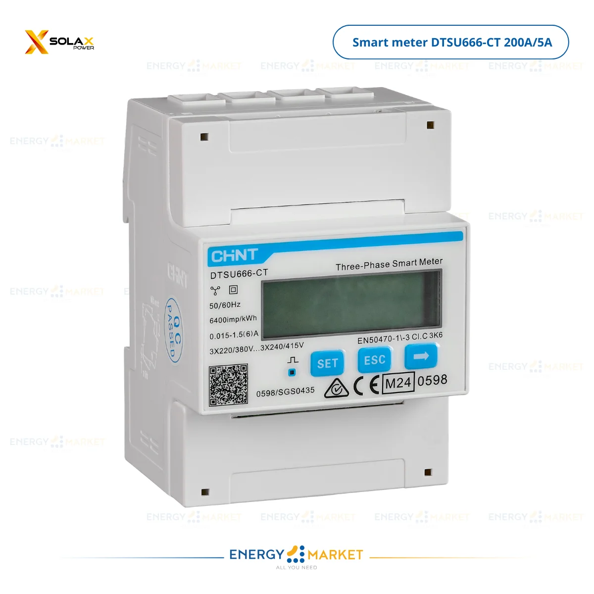 Smart Meter DTSU666-CT 200A / 5A – Compteur d’Énergie Triphasé