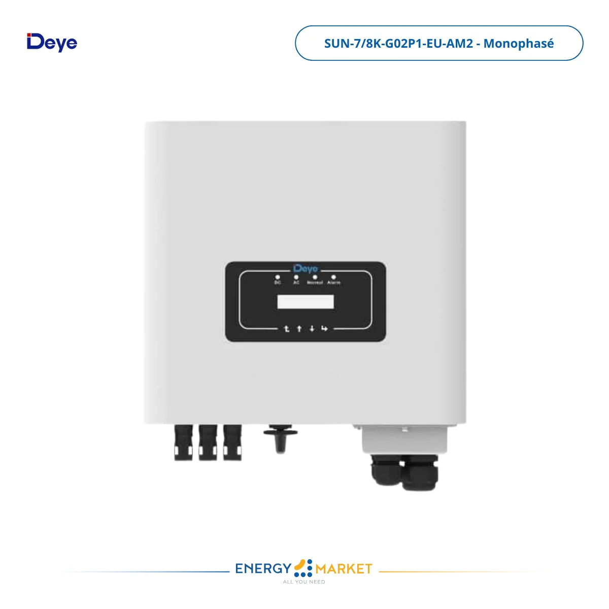 Onduleur Deye SUN‑7 / 8K ‑ G02P1‑EU‑AM2 – Monophasé
